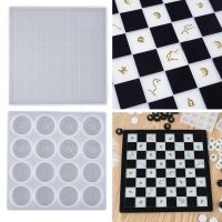 Handmade Chess Set and Checker Game Board Resin Casting Mold International Checkers Toy Silicone Mould Epoxy Resin Craft