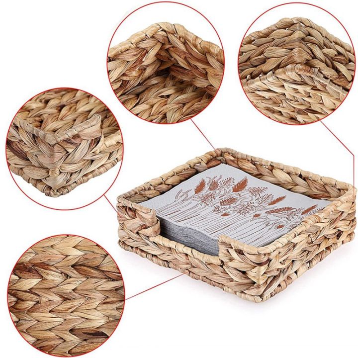 2pcs-bathroom-disposable-guest-towel-holder-long-seagrass-woven-rattan-wicker-table-hand-guest-towel-basket-tray