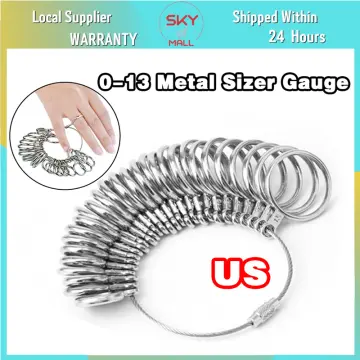 Ring Sizer Measuring Tool Set Metal Ring Sizers Stainless Steel Ring Gauges  Finger Sizer & Ring Mandrel Aluminuml (Size 1-13) 