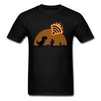 Apocalypsis Signal T-shirt Dinosaur T Shirt Men Cactus Tshirt Funny Cartoon Clothing WIFI Printed Mans Black Tops Tees  0W5D