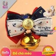 Hoàn tiền 6% Hanpet - SP1245_ Vòng cổ chó nơ Zinchen cao cấp cún 3-8kg