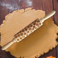 Halloween Rolling Pin Funny 3D Lantern Decorative Rolling Pin Tool for Cookie Biscuit Dough Homemade Supplies Bread  Cake Cookie Accessories