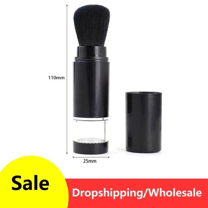 Nylon Bristles Refillable Cosmetic Brush With Large Dispenser Bowl Powder Pressing Tool Makeup