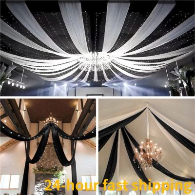 【CC】 Wedding Ceiling Drapes Transparent Fabric Event Banquet for Ceremony Roof Hotel Decoration