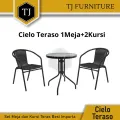 Importa Cielo Teraso Set Meja Kopi Dan Kursi Teras Rotan Coffee Table