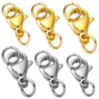 30pcs Stainless Steel Lobster Clasp With Jump Rings For Diy Chain Necklace Bracelet Jewelry Making Findings Supplies Connect