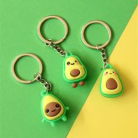 Cartoon Avocado Keychain Silicone Fruit Doll Key Pendant Backpack Accesories Toy Gift Keyrings Jewelry For Women