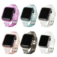 ๑❒❃ Błyszczący silikonowy zegarek pasek do zegarka Apple Watch seria 6 1 2 3 4 5 przezroczysty pasek do paska iwatch SE 38mm 40mm 42mm 44mm