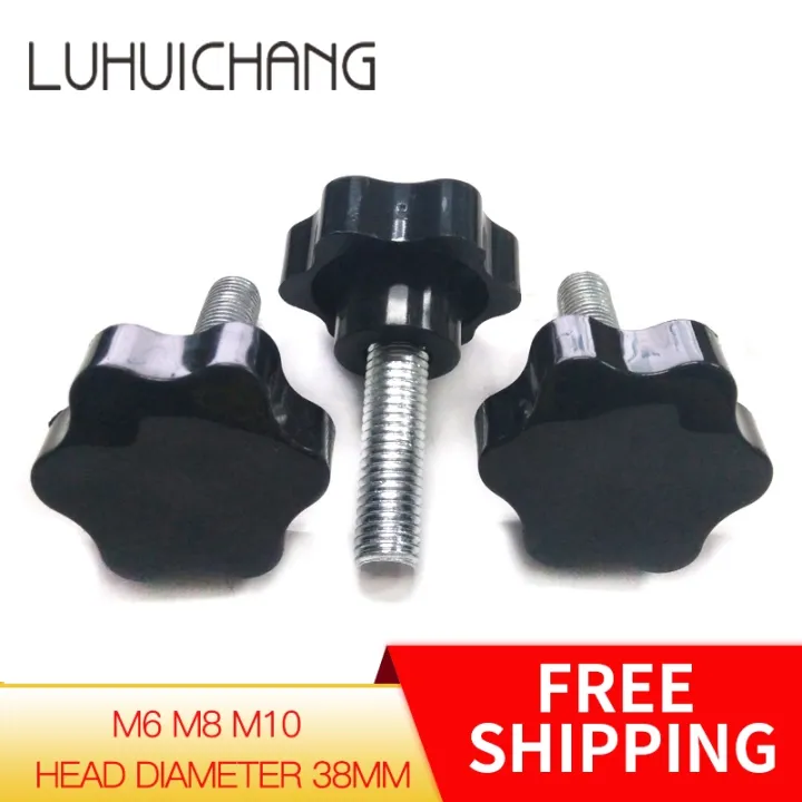 luchang-m8-x-60-mm-38-benang-pengganti-bintang-hand-knob-pengetatan-sekrup-perak-nada-diameter-kepala-38-mm