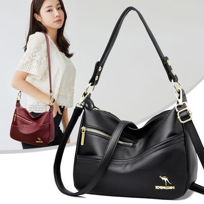 [COD] Middle-aged womens bag 2022 new cross-border single shoulder Messenger simple solid soft leather ladys square
