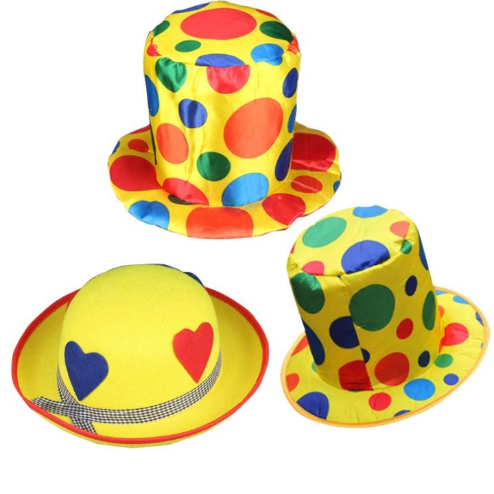 makeup-ball-stage-performance-props-adult-clown-dress-up-clown-hat-high-hat-happy-birthday-party-decor-clown-hat