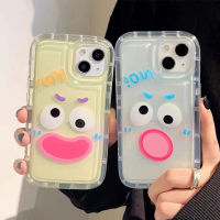 Cute Face Case Compatible for IPhone 14 11 13 12 Pro XS Max 6 6S 7 8 Plus X XR Clear Casing Transparent TPU Silicone Soft Phone Shockproof Cover