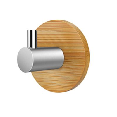 Bamboo Stainless Steel Hook Wall Clothes Bag Headphone Key Hanger Kitchen Bathroom Door Towel Rustproof Shelf