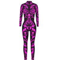 Zentai Women Sexy Slim Jumpsuit Cosplay Costume Halloween Party 3D Printing Catsuit Bodysuit Fancy Clothing