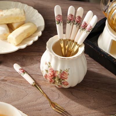 [Durable and practical] MUJI European-style fruit fork set creative cute dessert fork small luxury fashion stainless steel home cake dessert fork