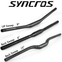 Syncros เคลือบที่กำหนดเองคาร์บอนไฟเบอร์เสือภูเขา/BMX มือจับจักรยานแบน/สูงขึ้น/Suku Cadang Sepeda MTB คาร์บอน9องศา