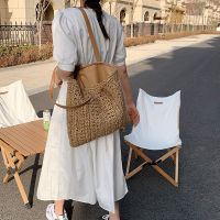 【CW】2021 Casual Rattan Large Capacity Tote For Women Wicker Wooden Handbags Summer Beach Straw Bag Lady Big Purses Travel Sac