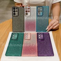 Glitter Case For Samsung Galaxy S23 Ultra S22 S21 Plus FE S23FE 5G 2023 Phone Casing Back Cover Soft TPU Silicone Flexible Bling Shockproof Bumper Gradient Camera Lens Protect