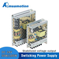 AMSAMOTION แปลง AC 220V เป็น DC 24V SMPS สวิตช์จ่ายไฟสลับ AMX-50-24 PLC LED 50W 100-24 100W อุตสาหกรรม