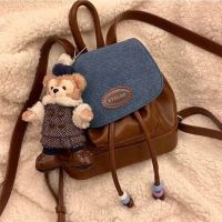 The New Uniqlo original Spring Ranch 2023 new retro cute denim girl backpack ins student small backpack niche schoolbag