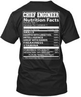 Chief Engineer Nutrition Facts - Factsserving Size 1 Servings Stylisches Mens Designs Slim Fit Crew Neck T-Shirt