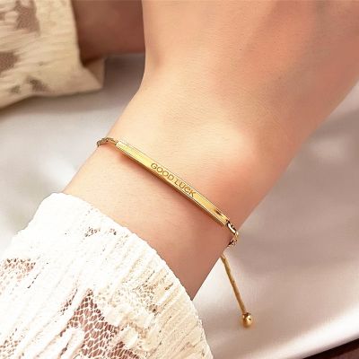 [COD] European and ins English letter bracelet female fashion temperament simple Luck adjustable