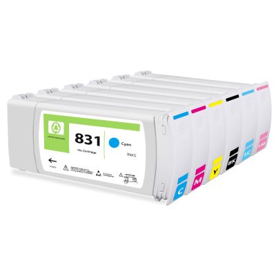 7ชิ้น HP831ตลับหมึกรีไซเคิลใหม่พร้อมยางหมึกสำหรับ HP L310 HP/315/330/335/360/365/370/375เครื่องพิมพ์775มิลลิลิตร/ชิ้น