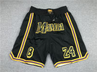 เสื้อคุณภาพสูง 【Feb】 2022 New NBA͛ Los Angeles Lakerss Kobee Bryantt 8 24 Black Mamba Just Don Embroidery Blue Basketball Shorts Pants