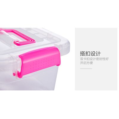 A0071 hand-held thickened transparent storage box plastic box with cover storage box toy clothes sorting box Snack storage box