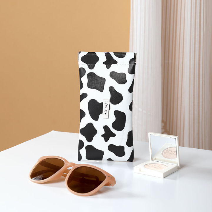 convenient-sunglass-storage-solution-glasses-protective-cover-cow-print-glasses-case-automatic-closure-sunglass-pouch-waterproof-eyewear-storage-pouch