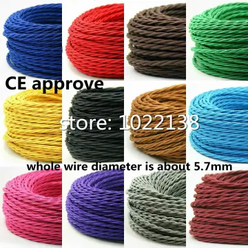 Vintage Hemp Rope Wire Woven Textile Twisted Flexible Cable Braided 2 Core  3 Core Retro Pendant