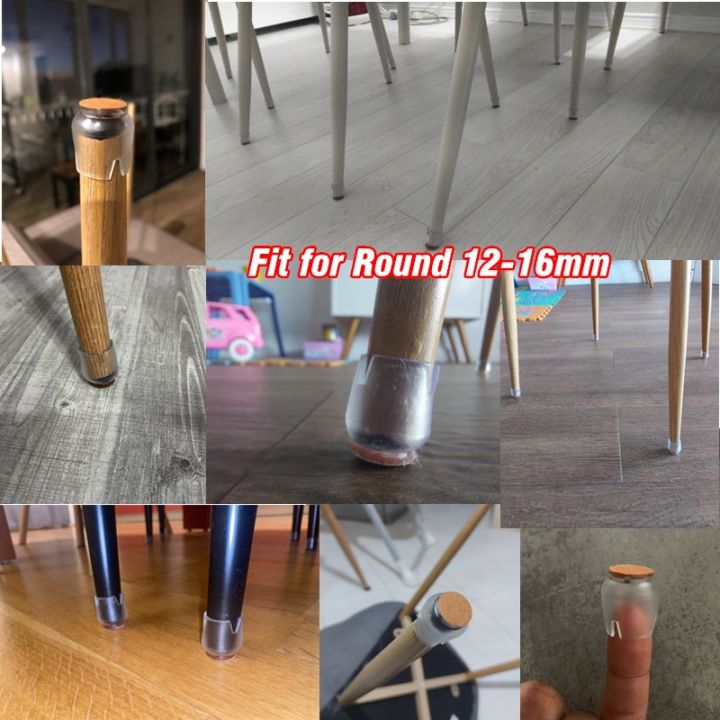 ผ้าคลุมโต๊ะเก้าอี้ซิลิโคน24ชิ้น-แผ่นแปะเท้าสำหรับพื้น12-16มม-ด้านล่างไม่ลื่นเฟอร์นิเจอร์ครอบคลุมถุงเท้าพื้นแผ่นรองเท้า