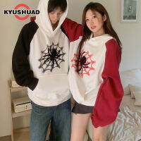 KYUSHUAD เสื้อสเวตเชิ้ตแบบมีฮู้ด เสื้อสเวตเชิ้ตทรงหลวมสำหรับผู้ชายและผู้หญิงเสื้อกันหนาวฮู้ดสวมหัว