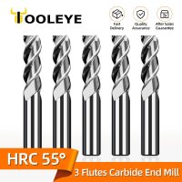 Tooleye HRC55 3 ขลุ่ยคาร์ไบด์เครื่องตัดกัดทังสเตน End Mill เครื่องมือ CNC สำหรับเครื่องมือ CNC แผงอลูมิเนียมคอมโพสิตคาร์ไบด์ที่เป็นของแข็ง