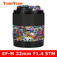 สำหรับ Canon EF-M 32มิลลิเมตร F1.4 STM ป้องกันรอยขีดข่วนกล้องเลนส์สติ๊กเกอร์เสื้อห่อฟิล์มป้องกันร่างกายป้องกันผิวปก32 1.4