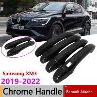 Anti-Scratch For Renault Arkana Samsung XM3 Megane Conquest 2019~2022 Gloss Black Door Handle Cover Car Exterior Accessories