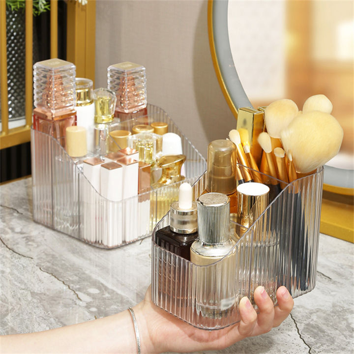 Golden Makeup Organizer Bathroom Storage Box Desktop Make Up