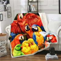 Parrots 3D Printed Fleece Blanket for Beds Thick Quilt Fashion Bedspread Sherpa Throw Blanke