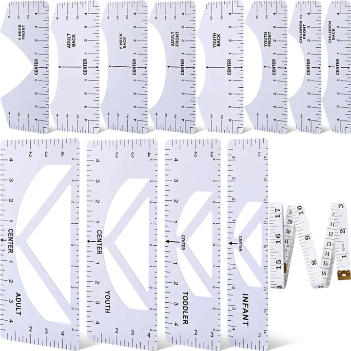 13 Pieces TShirt Ruler Guide Set,TShirt Ruler Tool,DIY Printing