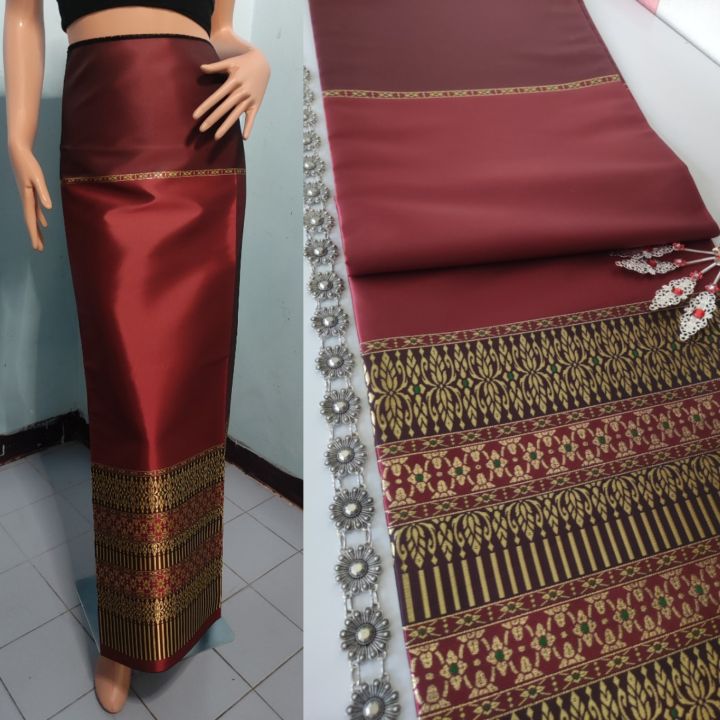 ln01005-ผ้าไทย-ผ้าไหม-ผ้าถุง-ผ้าไหมการบิน-ผ้าไหมล้านนา-ผ้าเป็นผืน