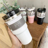 20ออนซ์30ออนซ์ Cangkir Es Tiran Mobil Portabel Peuterisolasi 304 Baja Tahan Karat Mug Sedotan Botol Termos สำหรับ Air และ Kopi