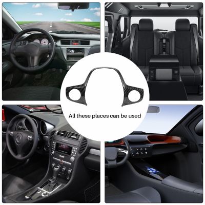 dfthrghd 3PCS Carbon Fiber Color Steering Wheel Cover Trim Decorative Frame for Ford Focus Escape Mk3 Kuga 2012-2015 Accessories