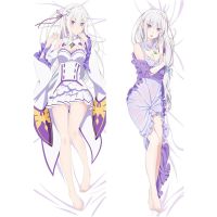 Anime RE ZERO เริ่มต้นชีวิตในอีกโลกปลอกหมอน Rem Emilia 60X170CM 3D Double Side Bedding กอดหมอนร่างกาย