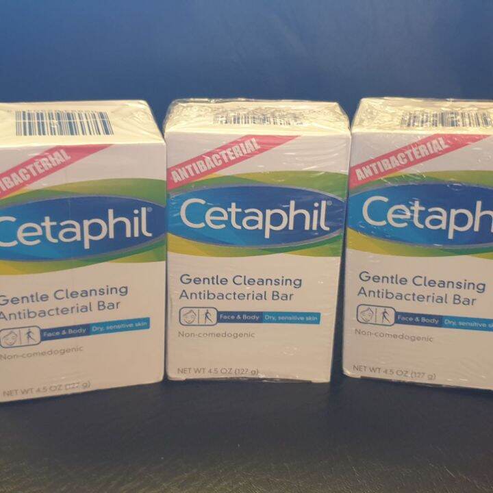 Cetaphil Gentle Antibacterial Bar Soap 127g x 3Pcs, Made in USA, From ...