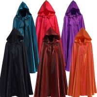 2023 Adult Long Witchcraft Vampire Robe Hooded Cloak 2023 Halloween Party Cosplay Costume Black Red Medieval Cloaks