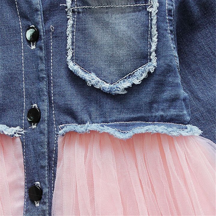 jeansame-dress-citgeett-เด็กวัยหัดเดินเด็กทารกเด็กผู้หญิงเสื้อแขนยาวคอปก-denim-tulle-party-tutu-sun-patchwork-novelty-dress