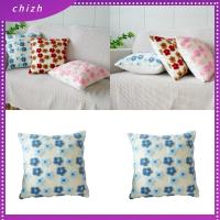 CHIZH 2 PCS ลายดอกไม้ดอกไม้ ปลอกหมอนอิงลายดอกไม้ นุ่มนุ่มๆ 18X18นิ้ว ปลอกหมอนสำหรับคลุม โคซี่ สีฟ้าสีฟ้า ปลอกหมอนสำหรับเด็ก แกดเจ็ตสำหรับบ้าน