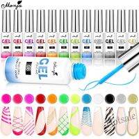 【hot sale】 ∈ B52 Monja 12 Colors Nail Art Liner Polish 8ml Glitter Painting Line Gel Acrylic Soak Off UV LED Varnish DIY Manicure Tool