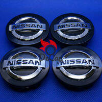 ฝาล้อแม็ก ฝาดุมล้อ Nissan สีดำ ขนาด 54 MM 4 ฝา