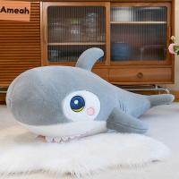 AMEAH ตุ๊กตาฉลามของขวัญสำหรับเด็ก Boneka Mainan การ์ตูนตลกของเล่นตุ๊กตาการตกแต่งบ้านหมอนนุ่มมาพร้อมกับของเล่นตุ๊กตาฉลามขนกระต่ายหมอนสำหรับนอนของเล่นตุ๊กตาสัตว์ยัดไส้ของเล่นตุ๊กตาของเล่นตุ๊กตาฉลาม